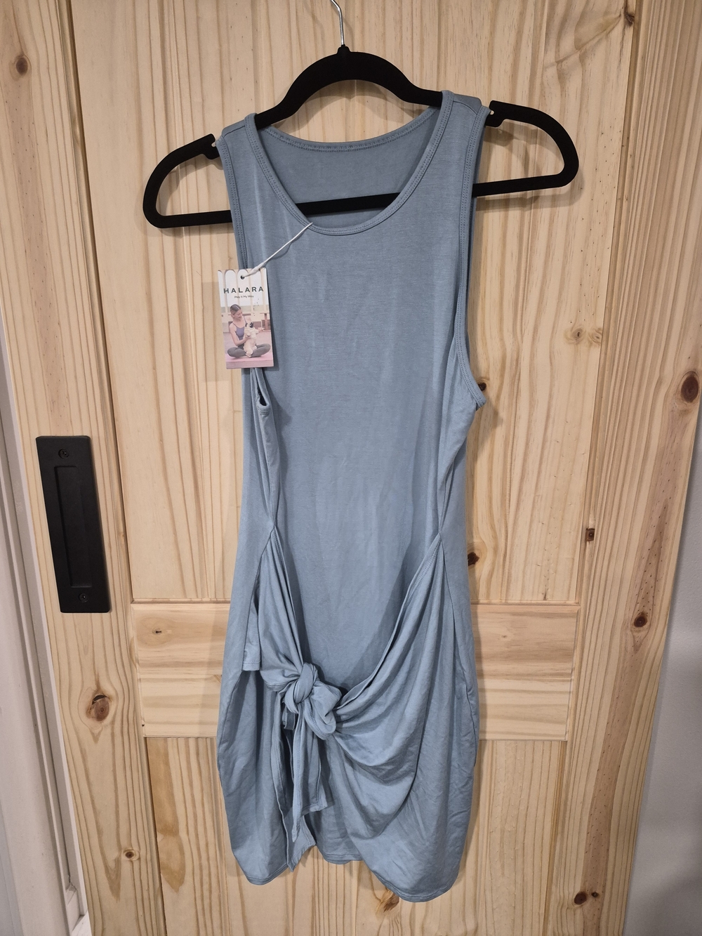 Halara Women’s Light Blue Knot-Front Tank Dress